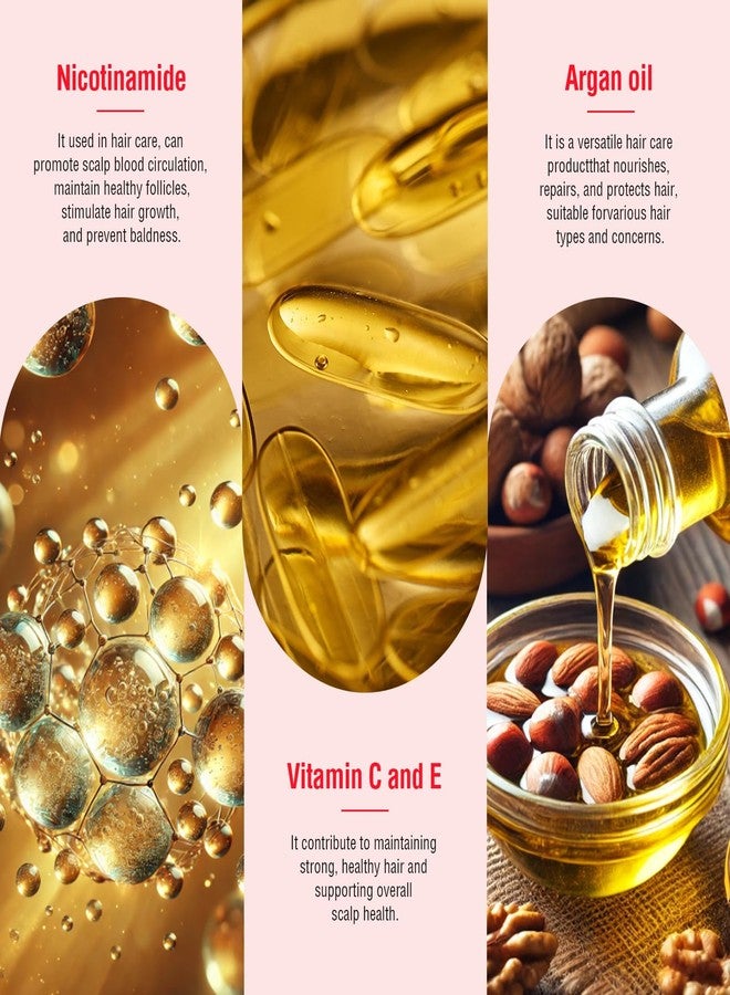 OUKEYA Hair Vitamins Hair Treatment Serum - no Rinse with Argan Macadamia & Avocado Oils - Vitamins A, C, E, Pro B5 - Hair Serum Capsule for Frizzy and Damaged - Hair Conditioner for Women & Men - Image 2